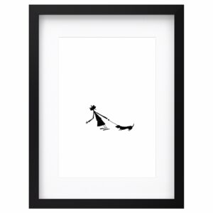 <strong>HERR MIT DACKEL</strong> <br>Fine Art Print der Original Tuschezeichnung