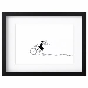<strong>FRAU AM HOCHRAD</strong> <br>Fine Art Print der Original Tuschezeichnung