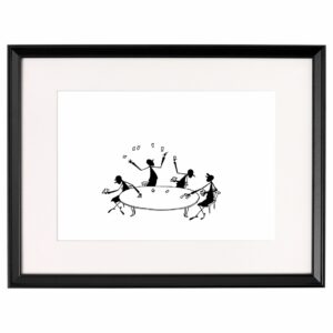 <strong>KARTENSPIELER</strong> <br>Fine Art Print der Original Tuschezeichnung