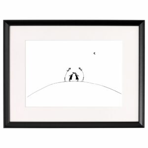 <strong>DER ERSTE KUSS</strong> <br>Fine Art Print der Original Tuschezeichnung
