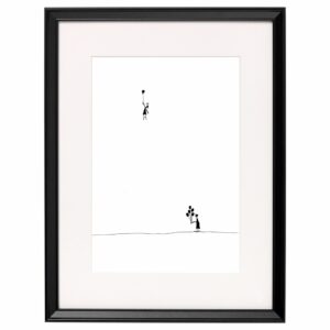 <strong>LUFTBALLONVERKÄUFER</strong> <br>Fine Art Print der Original Tuschezeichnung
