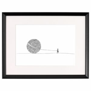 <strong>DER ROTE FADEN</strong> <br>Fine Art Print der Original Tuschezeichnung
