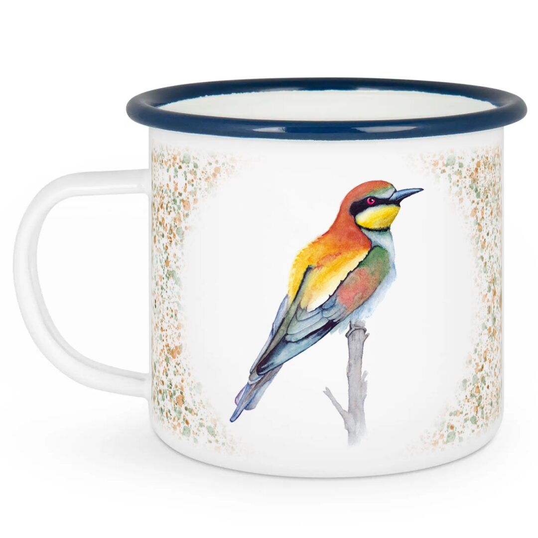 emaille-tasse-bienenfresser-links