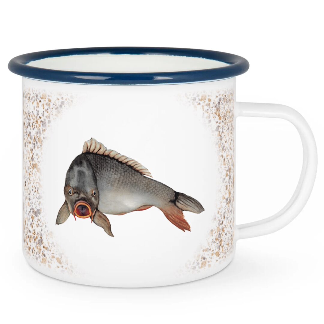 emaille-tasse-karpfen-rechts